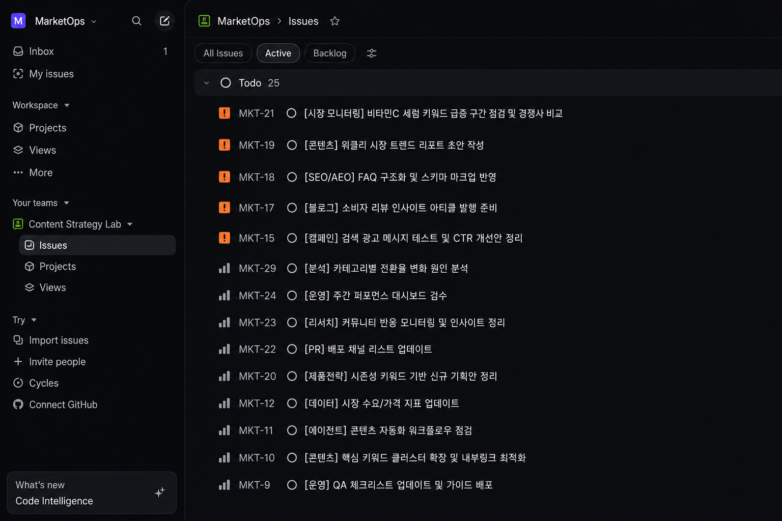AI-authored Linear action plan