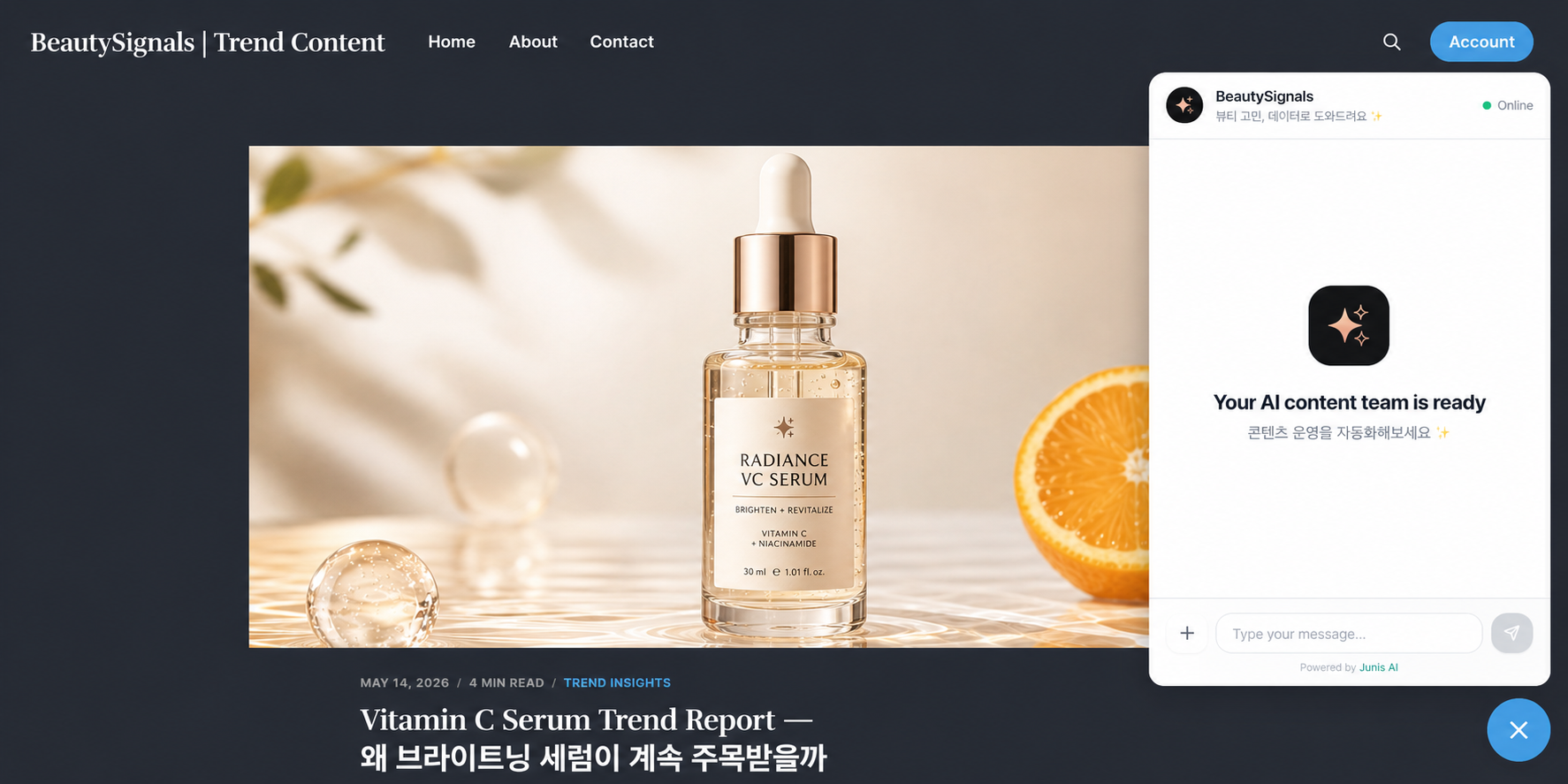 AEO/GEO content engine with embed widget